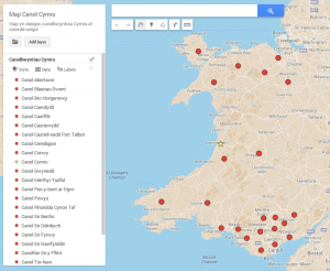 Map Canolbwynt Google