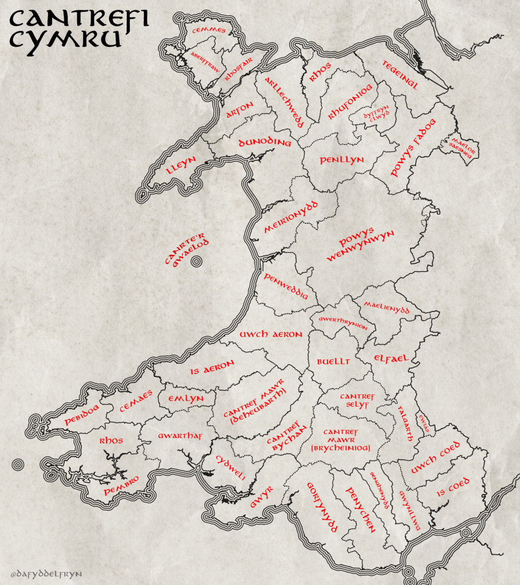 Ffiniau Hanesyddol Cymru Historical Boundaries